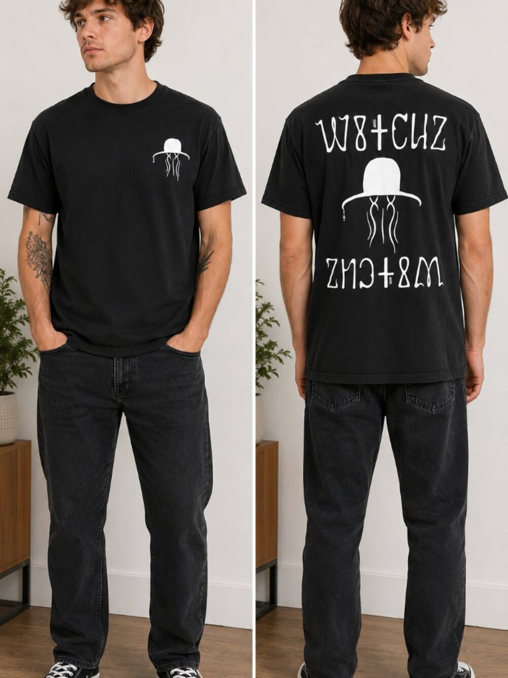 WITCHZ Band Merch Shaka Wear Heavyweight Black Graphic Tee M